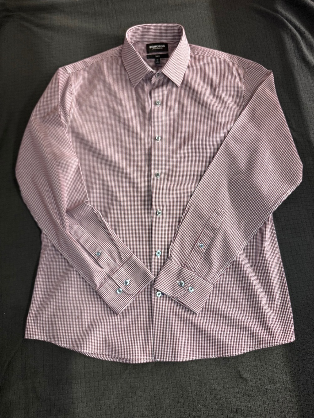 Bonobos Slim Fit Desk to Dinner shirt. Size L Red & White